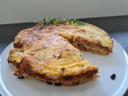 Runder italienischer Brotauflauf