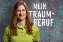 Mädchen vor Aufschrift Mein Traumberuf